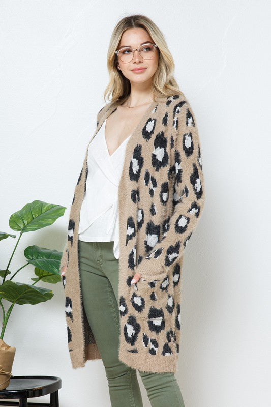 Eyelash Yarn Leopard Cardigan – Loft 32 West