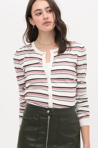 01-Multi Color Striped Cardigan
