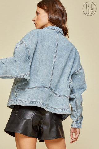 Dolman Denim Jacket-Plus